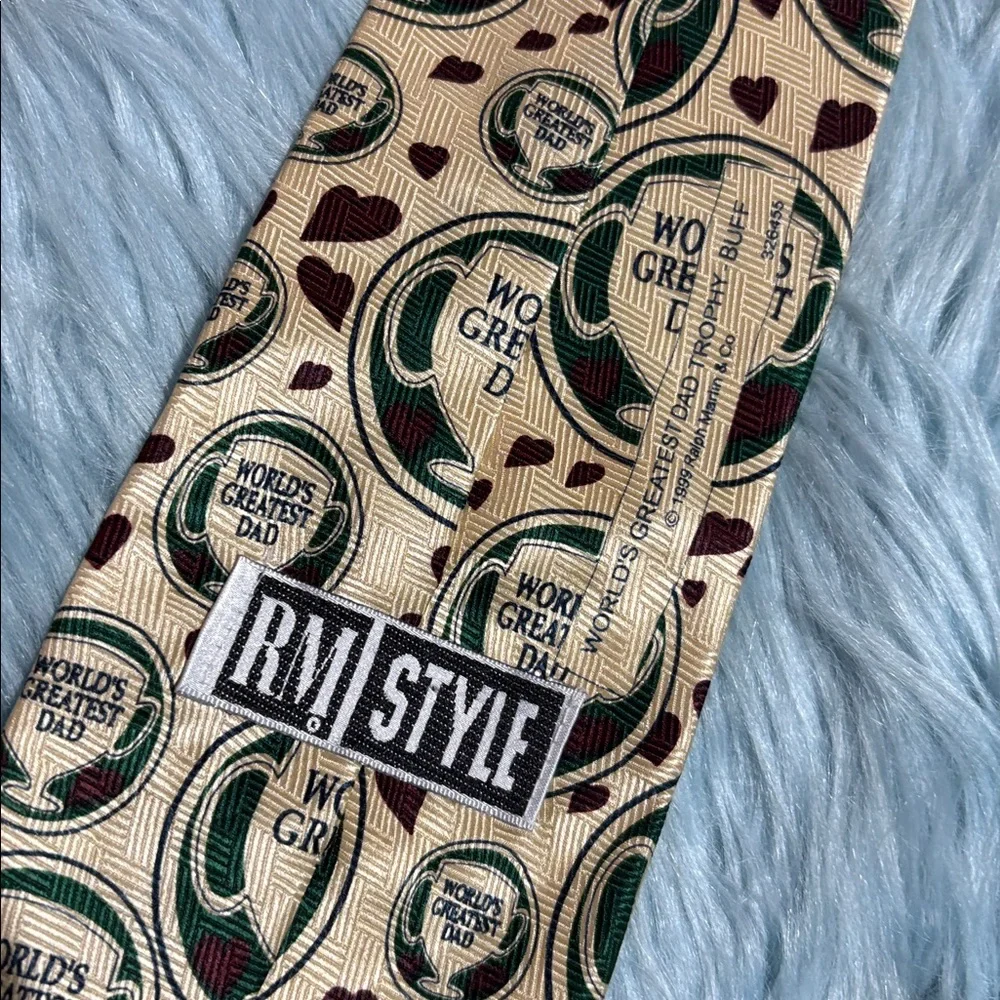 RM Style Silk World's Greatest Dad Tan Tie